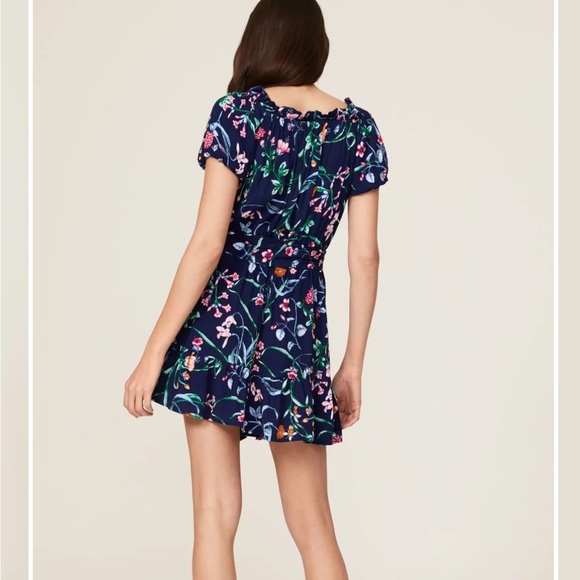 Excellent Condition Slate & Willow Navy Floral Mini Dress Size Medium - Picture 3 of 7